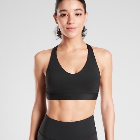 NWT Athleta Ascent Padded Sport Bra Black XL - Picture 1 of 9